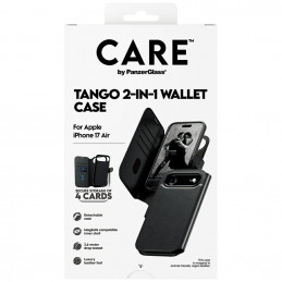 „CARE by PanzerGlass Feature Tango 2in1“ piniginės dėklas su „MagSafe“ dėklu, skirtas „iPhone Air“ – juodas
