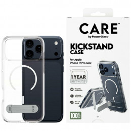 „CARE by PanzerGlass“ apsauginis dėklas su atramėle „MagSafe“, skirtas „iPhone 17 Pro Max“ – skaidrus