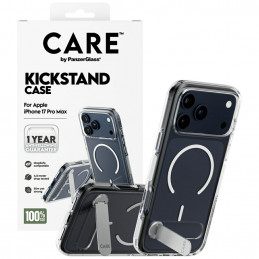 „CARE by PanzerGlass“ apsauginis dėklas su atramėle „MagSafe“, skirtas „iPhone 17 Pro Max“ – skaidrus