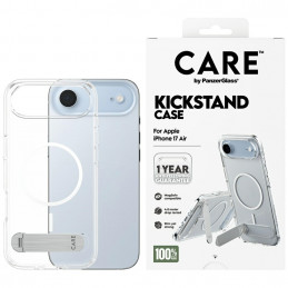 „CARE by PanzerGlass“ apsauginis dėklas su atramėle, skirtas „iPhone Air“ – skaidrus