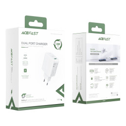 Acefast sieninis įkroviklis C tipo USB / USB 32W, PPS, PD, QC 3.0, AFC, FCP baltas (A5 baltas)