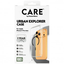 „CARE by PanzerGlass“ flagmaninis „Urban Explorer“ dėklas su juodu „MagSafe“ dangteliu, skirtas „iPhone 17 Pro Max“ – pe...