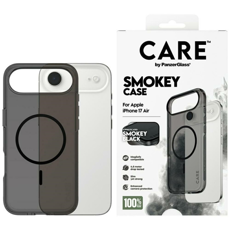 „CARE by PanzerGlass“ flagmano „Urban Explorer“ su juodu „MagSafe“ dėklu, skirtu „iPhone Air“ – juodas