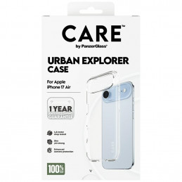 „CARE by PanzerGlass“ flagmano „Urban Explorer“ dėklas su skaidriu rėmeliu, skirtas „iPhone Air“ – permatomas