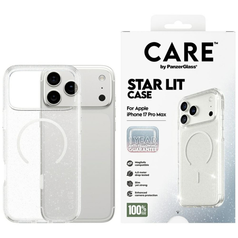 „CARE by PanzerGlass“ flagmaninis „Urban Explorer“ dėklas su baltu „MagSafe“, skirtas „iPhone 17 Pro Max“ – skaidrūs bli...