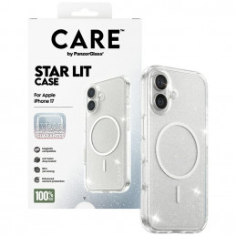 „CARE by PanzerGlass“ flagmaninis „Urban Explorer“ dėklas su baltu „MagSafe“, skirtas „iPhone 17“ – skaidrūs blizgučiai
