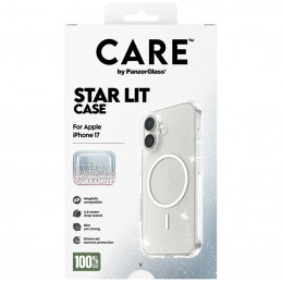 „CARE by PanzerGlass“ flagmaninis „Urban Explorer“ dėklas su baltu „MagSafe“, skirtas „iPhone 17“ – skaidrūs blizgučiai