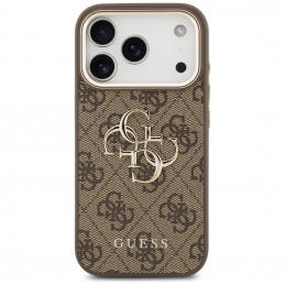 „Guess 4G Big 4G Classic“ logotipo dėklas, skirtas „iPhone 17 Pro Max“ – rudas ir auksinis