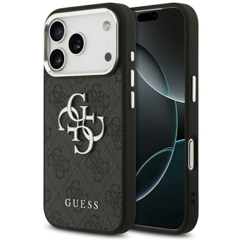 „Guess 4G Big 4G Classic“ logotipo dėklas, skirtas „iPhone 17 Pro Max“ – juodas