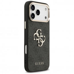„Guess 4G Big 4G Classic“ logotipo dėklas, skirtas „iPhone 17 Pro Max“ – juodas ir auksinis
