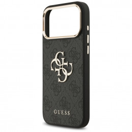 „Guess 4G Big 4G Classic“ logotipo dėklas, skirtas „iPhone 17 Pro Max“ – juodas ir auksinis
