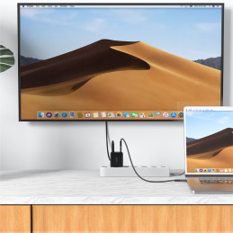 Acefast A17 65W USB-C / USB-A GaN įkroviklis, 4K 60Hz HDMI adapteris (laidų rinkinys) – juodas