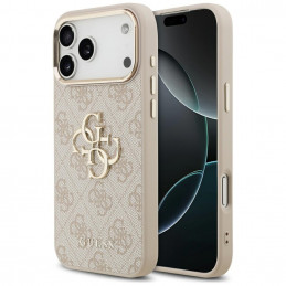 „Guess 4G Big 4G Classic“ logotipo dėklas, skirtas „iPhone 17 Pro Max“ – rožinio aukso spalvos