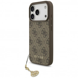 „Guess 4G Charms Collection“ „MagSafe“ dėklas, skirtas „iPhone 17 Pro“ – rudas
