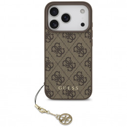 „Guess 4G Charms Collection“ „MagSafe“ dėklas, skirtas „iPhone 17 Pro“ – rudas