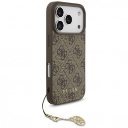 „Guess 4G Charms Collection“ „MagSafe“ dėklas, skirtas „iPhone 17 Pro“ – rudas