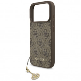„Guess 4G Charms Collection“ „MagSafe“ dėklas, skirtas „iPhone 17 Pro“ – rudas