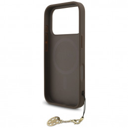 „Guess 4G Charms Collection“ „MagSafe“ dėklas, skirtas „iPhone 17 Pro“ – rudas