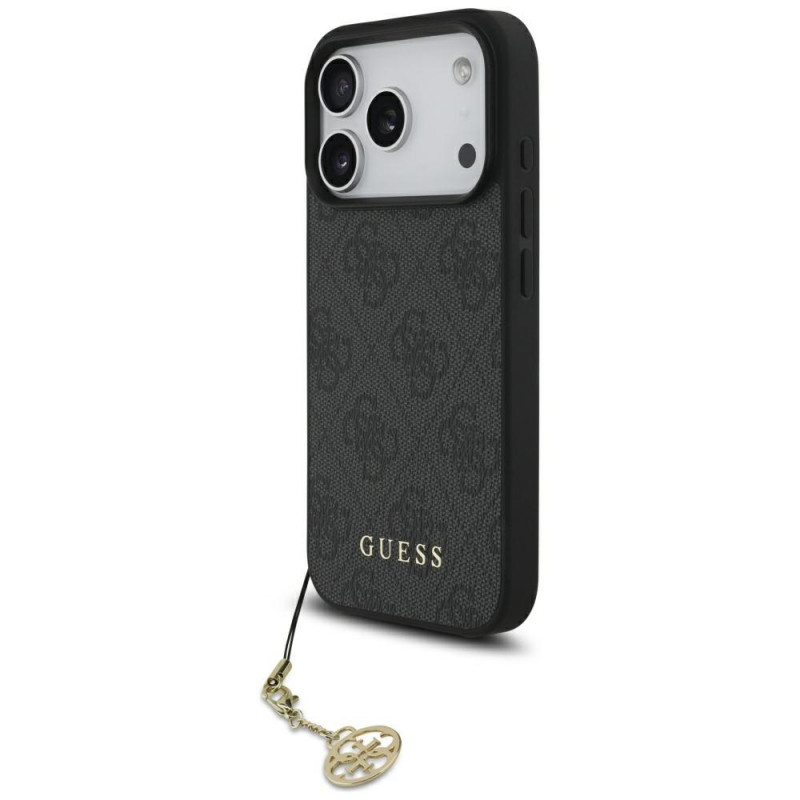 „Guess 4G Charms Collection“ „MagSafe“ dėklas, skirtas „iPhone 17 Pro“ – juodas