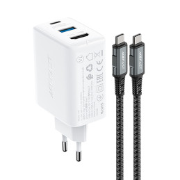 Acefast 2in1 GaN 65W USB Type C / USB įkroviklis, HDMI adapteris 4K@60Hz (komplektas su laidu) balta (A17 balta)