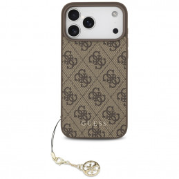 „Guess 4G Charms Collection“ „MagSafe“ dėklas, skirtas „iPhone 17 Pro Max“ – rudas