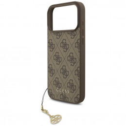 „Guess 4G Charms Collection“ „MagSafe“ dėklas, skirtas „iPhone 17 Pro Max“ – rudas