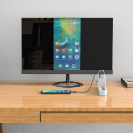 Acefast 2in1 GaN 65W USB Type C / USB įkroviklis, HDMI adapteris 4K@60Hz (komplektas su laidu) balta (A17 balta)