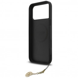 „Guess 4G Charms Collection“ „MagSafe“ dėklas, skirtas „iPhone 17 Pro Max“ – juodas