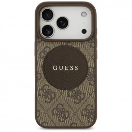 „Guess 4G Circle Classic Logo MagSafe“ dėklas, skirtas „iPhone 17 Pro“ – rudas