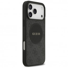 „Guess 4G Circle Classic Logo MagSafe“ dėklas, skirtas „iPhone 17 Pro Max“ – juodas