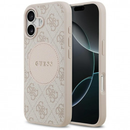 „Guess 4G Circle Classic“ logotipo „MagSafe“ dėklas, skirtas „iPhone 17“ – rožinis