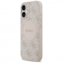 „Guess 4G Circle Classic“ logotipo „MagSafe“ dėklas, skirtas „iPhone 17“ – rožinis