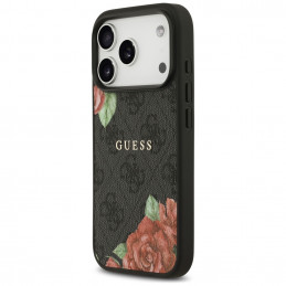 „Guess 4G“ „MagSafe“ dėklas su gėlių raštu, skirtas „iPhone 17 Pro Max“ – juodas