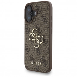 „Guess 4G Strap 4G Classic“ logotipo dėklas, skirtas iPhone 16 – rudas