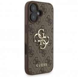 „Guess 4G Strap 4G Classic“ logotipo dėklas, skirtas iPhone 16 – rudas