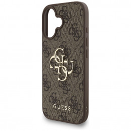 „Guess 4G Strap 4G Classic“ logotipo dėklas, skirtas iPhone 16 – rudas