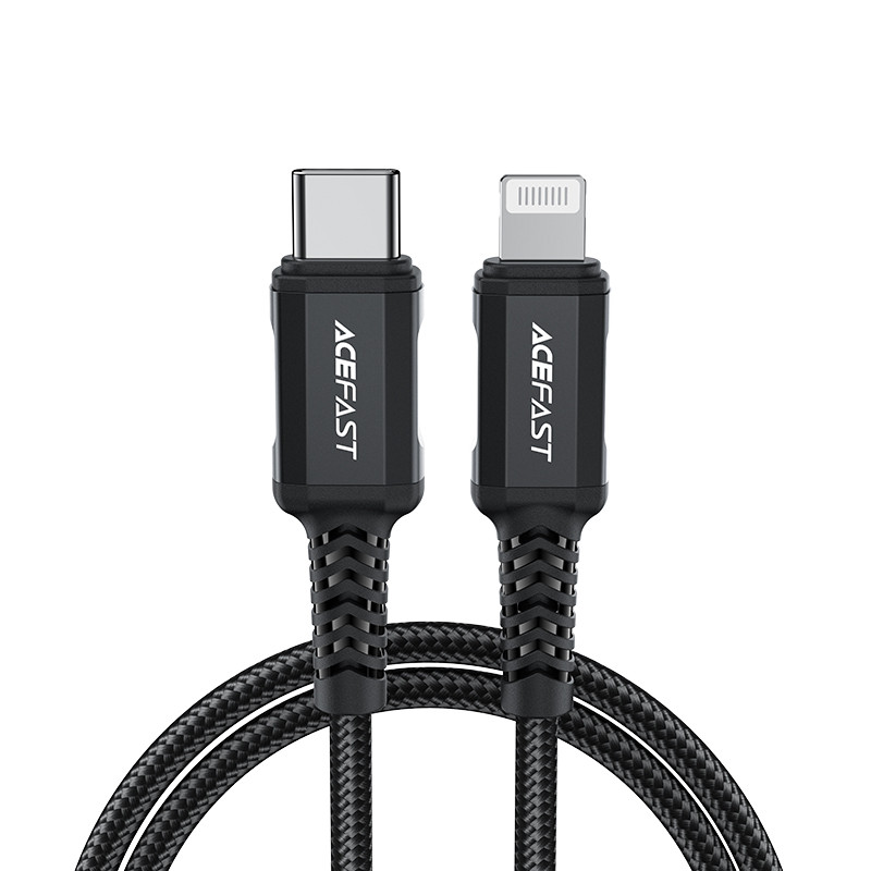 Acefast C4-01 Lightning – USB-C PD laidas 30W 3A 480Mb/ s 1,8m – juodas