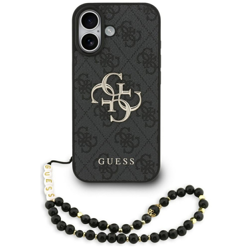 „Guess 4G Strap 4G Classic“ logotipo dėklas, skirtas iPhone 17 – juodas