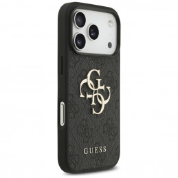 „Guess 4G Strap 4G Classic“ logotipo dėklas, skirtas „iPhone 17 Pro“ – juodas