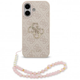 „Guess 4G Strap 4G Classic“ logotipo dėklas, skirtas iPhone 17 – rožinis