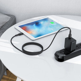 Acefast C4-01 Lightning – USB-C PD laidas 30W 3A 480Mb/ s 1,8m – juodas