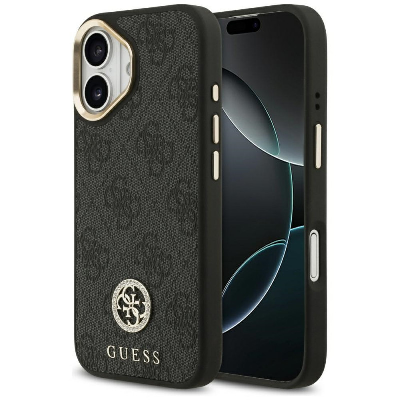 „Guess 4G Strass Logo MagSafe“ dėklas, skirtas „iPhone 17“ – juodas