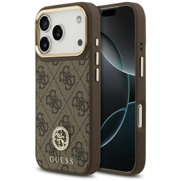 „Guess 4G Strass Logo MagSafe“ dėklas, skirtas „iPhone 17 Pro“ – rudas