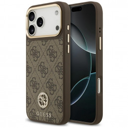 „Guess 4G Strass Logo MagSafe“ dėklas, skirtas „iPhone 17 Pro Max“ – rudas