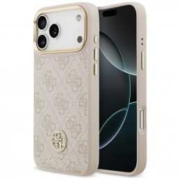 „Guess 4G Strass Logo MagSafe“ dėklas, skirtas „iPhone 17 Pro Max“ – rožinis