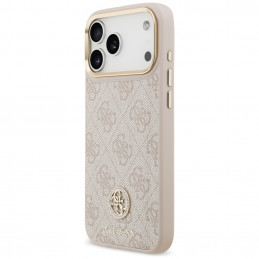 „Guess 4G Strass Logo MagSafe“ dėklas, skirtas „iPhone 17 Pro Max“ – rožinis