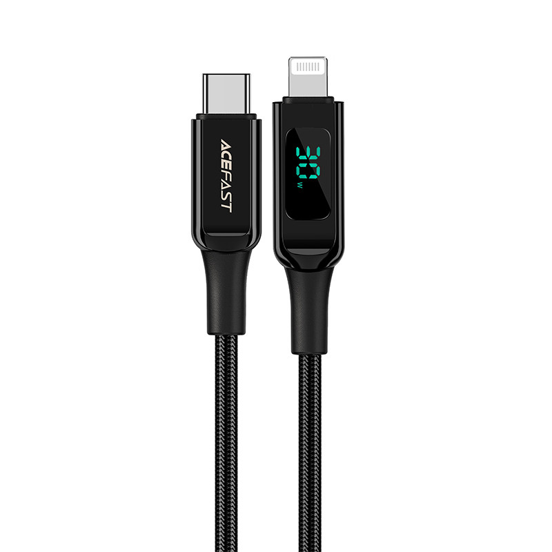 Acefast MFI kabelis USB Type C – Lightning 1,2m, 30W, 3A juodas (C6-01 Black)