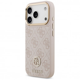 „Guess 4G Strass Logo MagSafe“ dėklas, skirtas „iPhone 17 Pro“ – rožinis