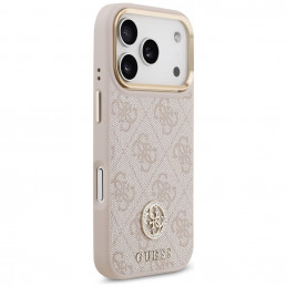 „Guess 4G Strass Logo MagSafe“ dėklas, skirtas „iPhone 17 Pro“ – rožinis