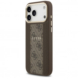 „Guess 4G Stripe MagSafe“ dėklas, skirtas „iPhone 17 Pro Max“ – rudas